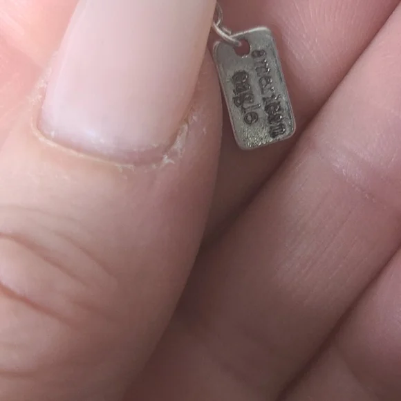 American Eagle Choker Necklace Silver Tone Lapis Lazuli Trendy Fashion Jewelry - Picture 3 of 4